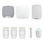 Kit AJAX Alb - 4 zone + sirenă de interior și tastatură