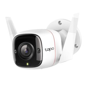 Camera de supraveghere pentru exterior smart, TP-Link Tapo C310 , 3MP, conexiune Wi-Fi sau prin cablu, Night Vision, Detecteaza miscari si trimite notificari, Alarma sonora si luminoasa, Functie Two-Way Audio, Control Vocal