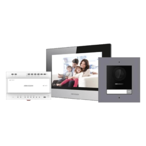 KIT videointerfon 2 fire pentru 1 familie, monitor 7 inch, Alarma - HIKVISION DS-KIS702Y