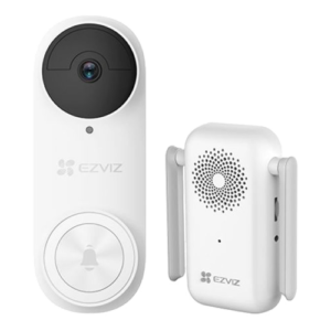 Kit sonerie video EZVIZ, conexiune Wi-Fi, rezolutie 3k, acumulator 5200mAh, PIR detectie miscare, unghi vizualizare ultra-larg, slot SDcard CS-DB2-Pro-3K