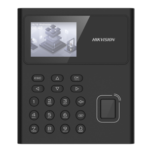 Terminal standalone IP de pontaj, LCD 2.4inch, cititor Amprenta, Card Mifare, Wi-Fi - HIKVISION DS-K1T8005MFWX-B-S
