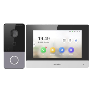 KIT videointerfon TCP/IP pentru 1 familie, monitor TFT LCD 7 inch - HIKVISION DS-KIS603-P