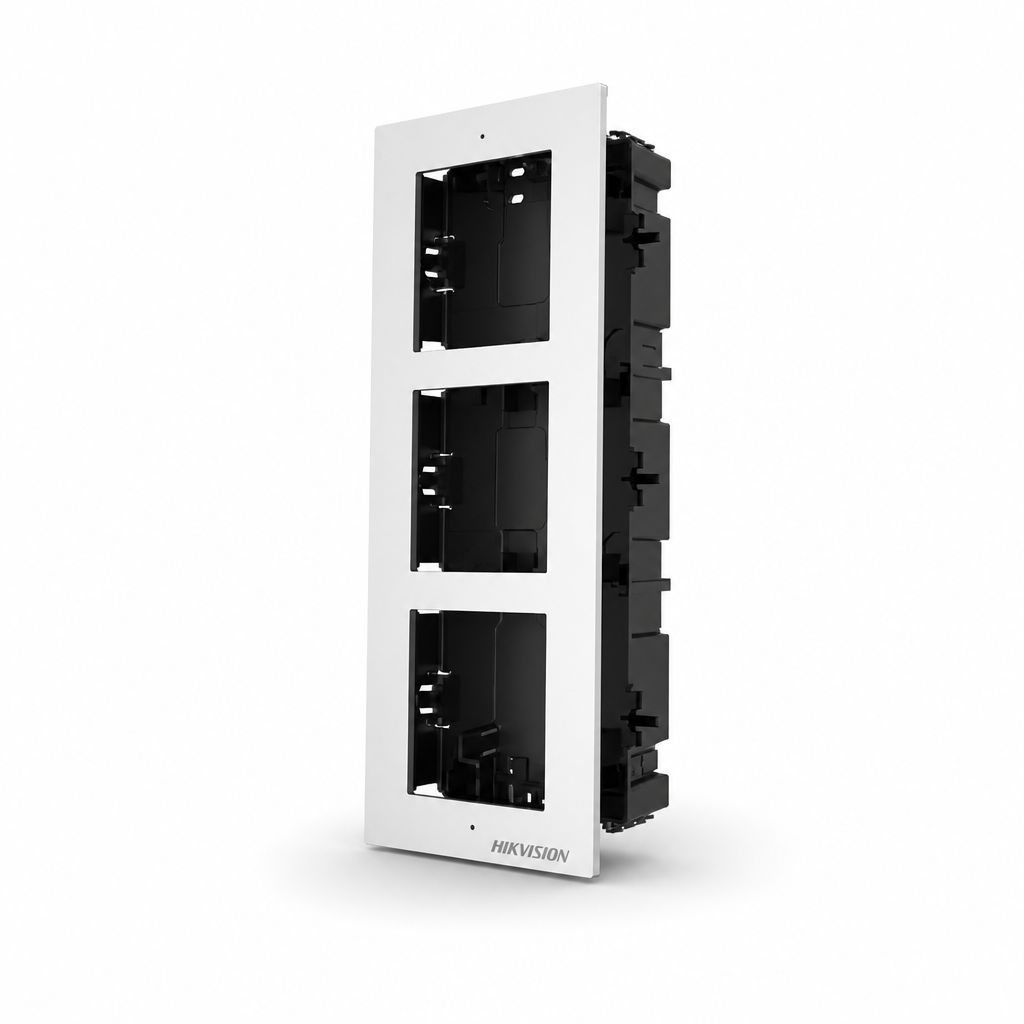 Rama montaj ingropat din otel inoxidabil, 3 module, pentru Interfon modular - HIKVISION DS-KD-ACF3-S