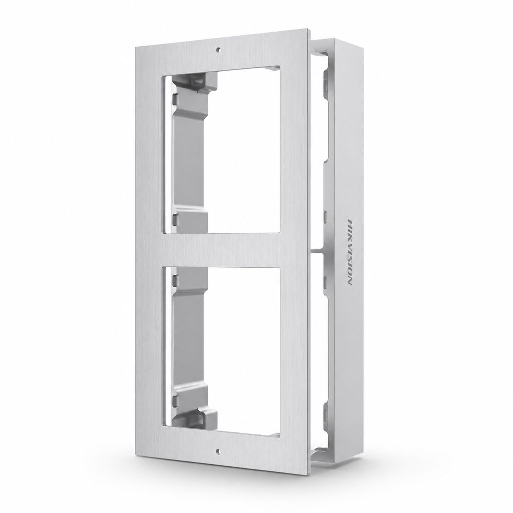 Rama montaj aparent din otel inoxidabil, 2 module, pentru Interfon modular - HIKVISION DS-KD-ACW2-S